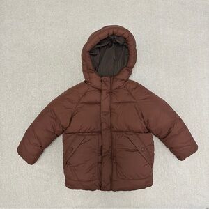 Copper Brown Zara Puffer Jacket 3/4